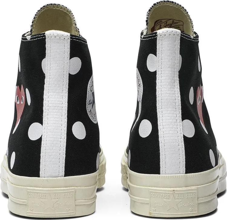 Converse Comme des Garçons x Chuck Taylor All Star 70 Hi Black Polka Dot Sneakers, black