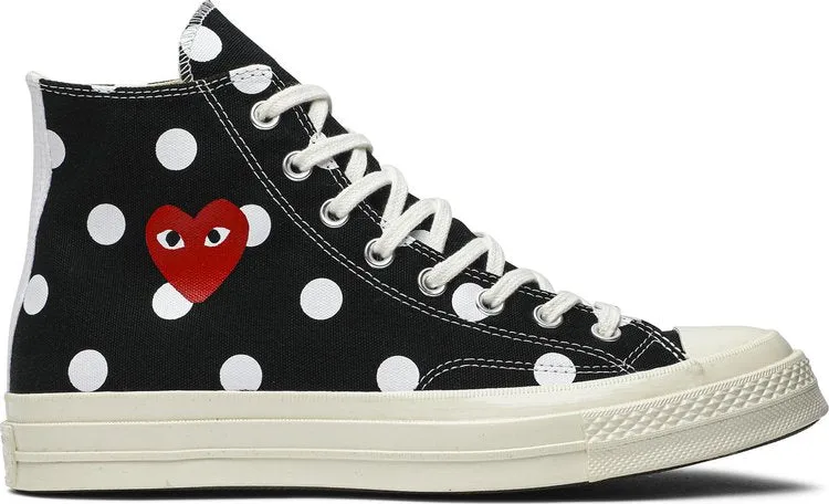 Converse Comme des Garçons x Chuck Taylor All Star 70 Hi Black Polka Dot Sneakers, black