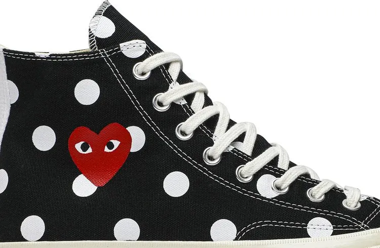 Converse Comme des Garçons x Chuck Taylor All Star 70 Hi Black Polka Dot Sneakers, black