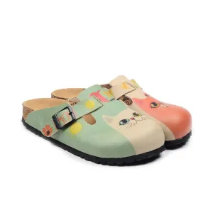 Coral & Mint Buckle-Accent Cat Clogs – CAL397