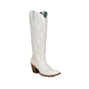 Corral Women's Pure Embroidery Snip Toe White Boots