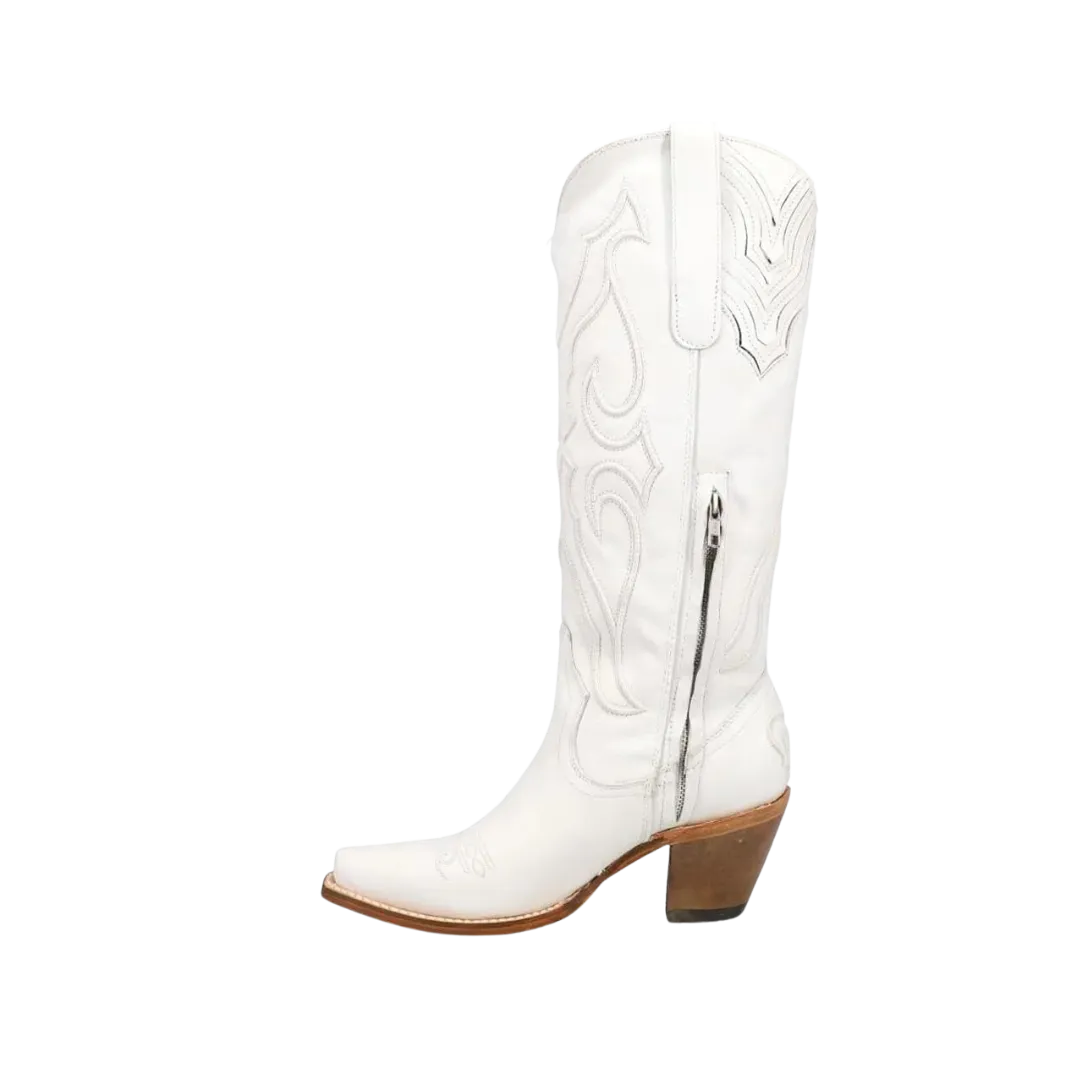 Corral Women's Pure Embroidery Snip Toe White Boots