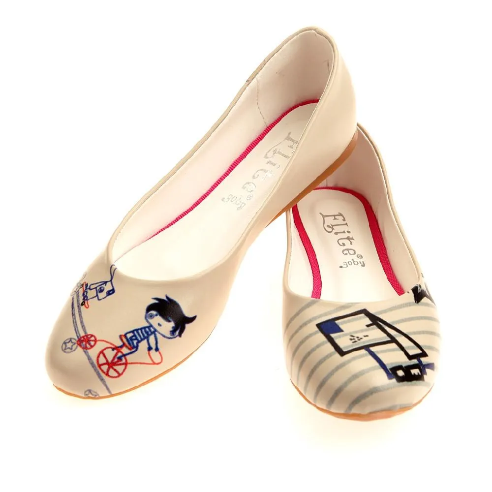 Dog And Boy Ballerinas Shoes 1014