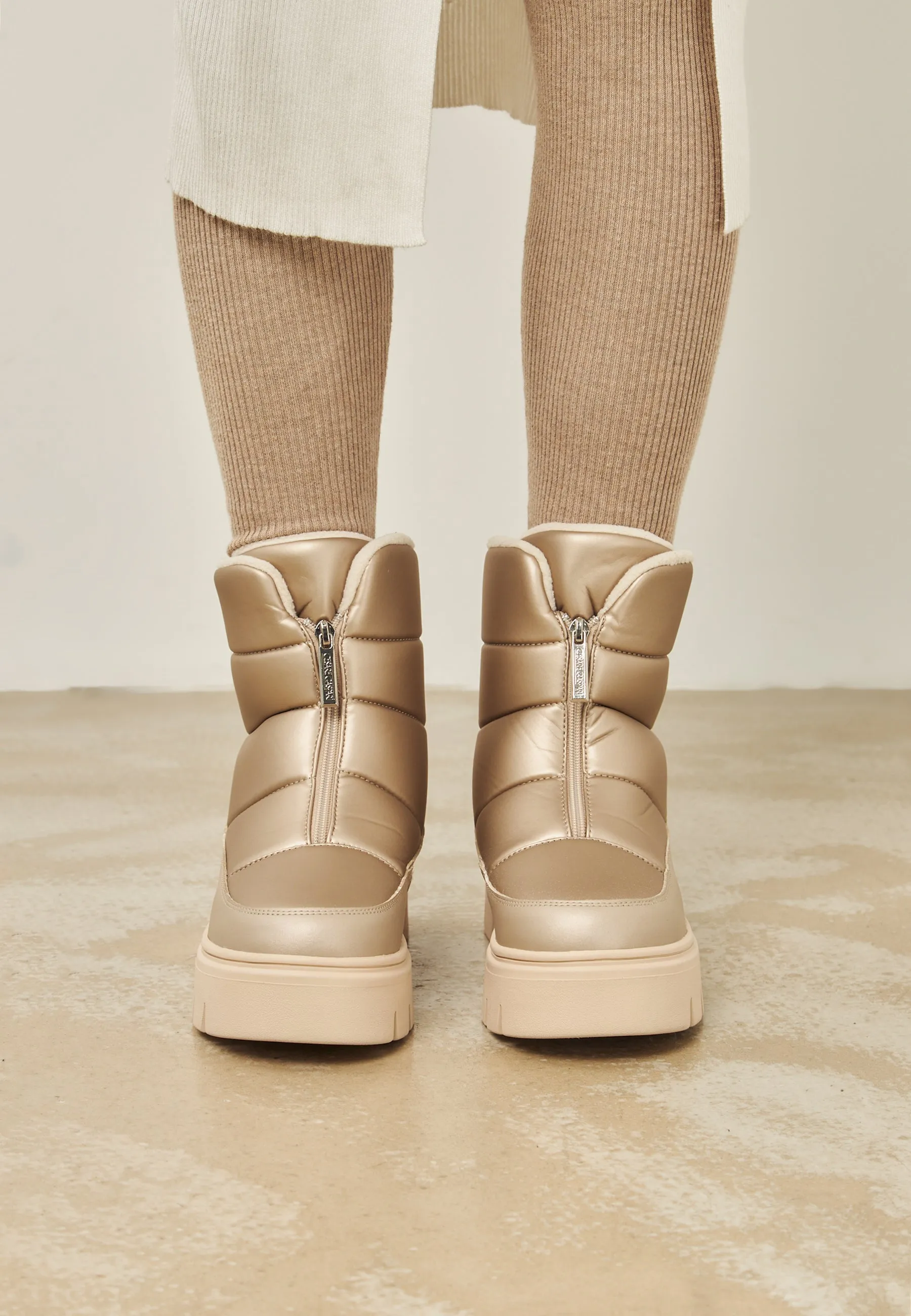 Elegant Winter Snow Boots - Beige