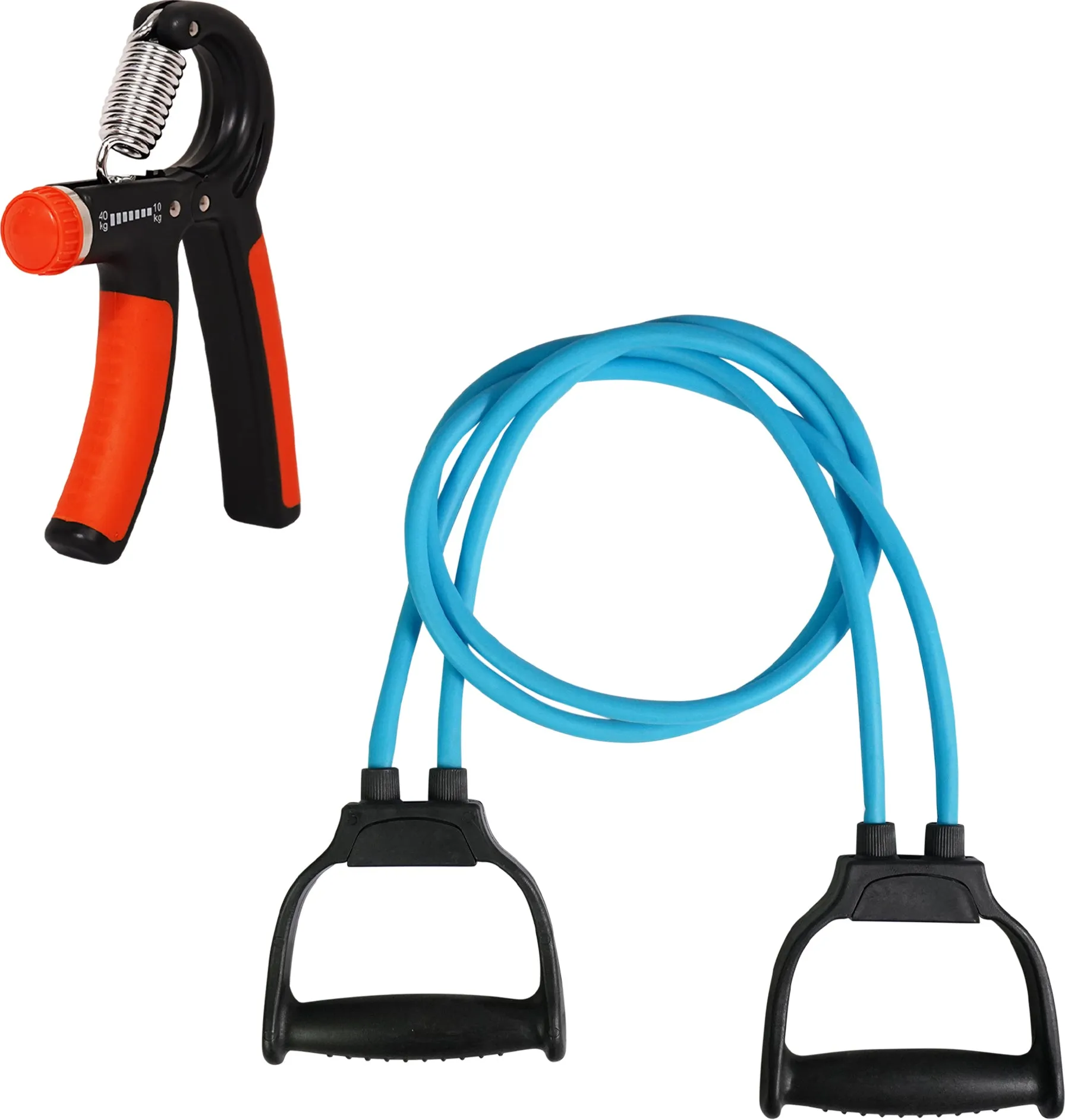 Fitness Combos of Hand Gripper & Double Toning Tube for Full Body & Hand Workout - Orange