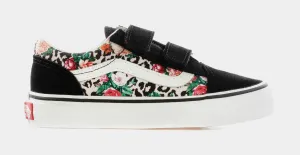 Floral Leopard Old Skool Grade School Skate Shoes (Pink/Black)