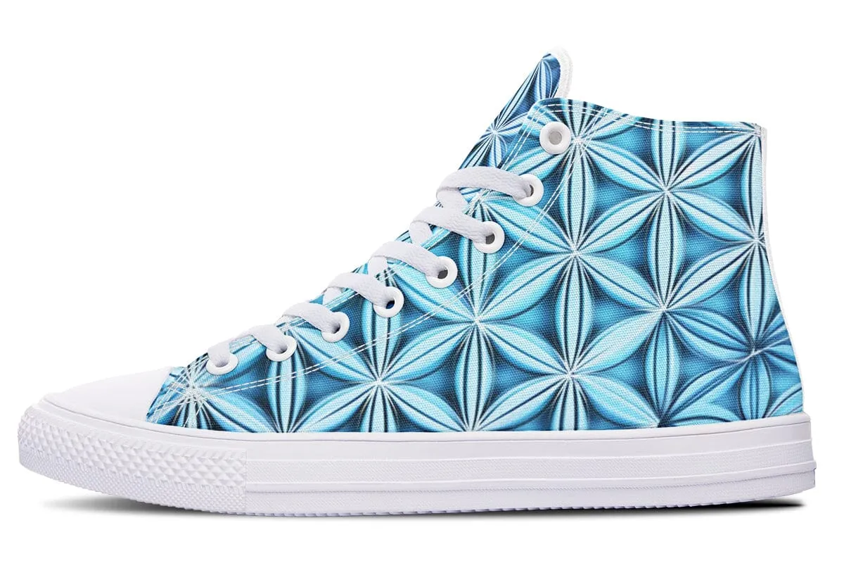 Flower Life Igloo Blue High Top Shoes