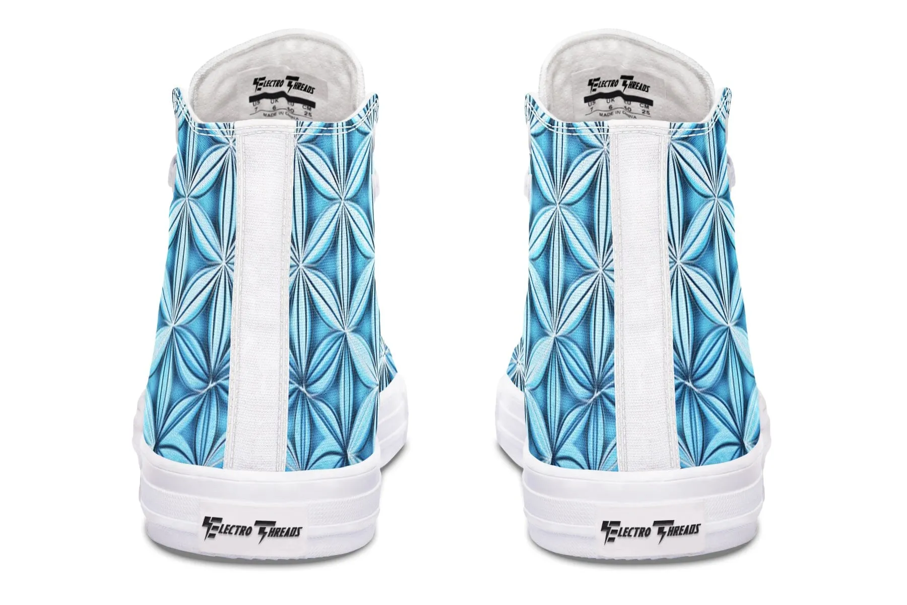 Flower Life Igloo Blue High Top Shoes