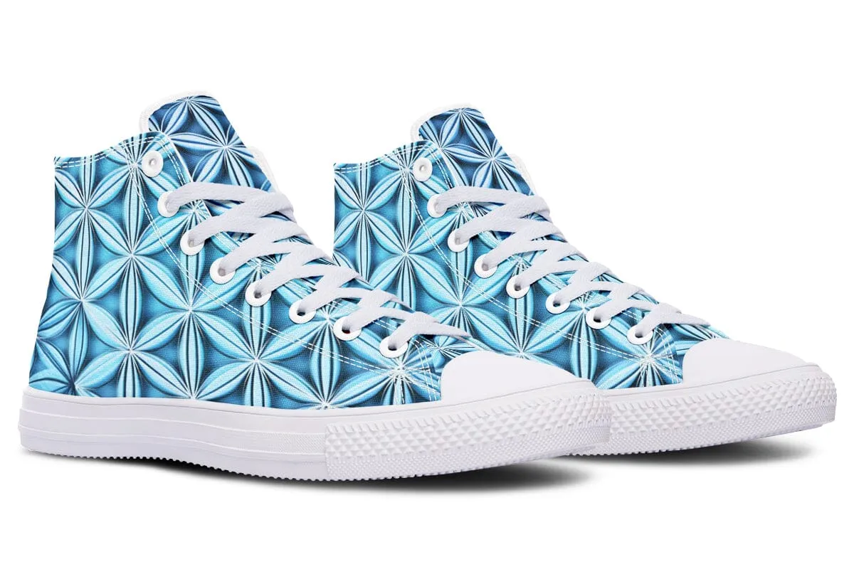 Flower Life Igloo Blue High Top Shoes