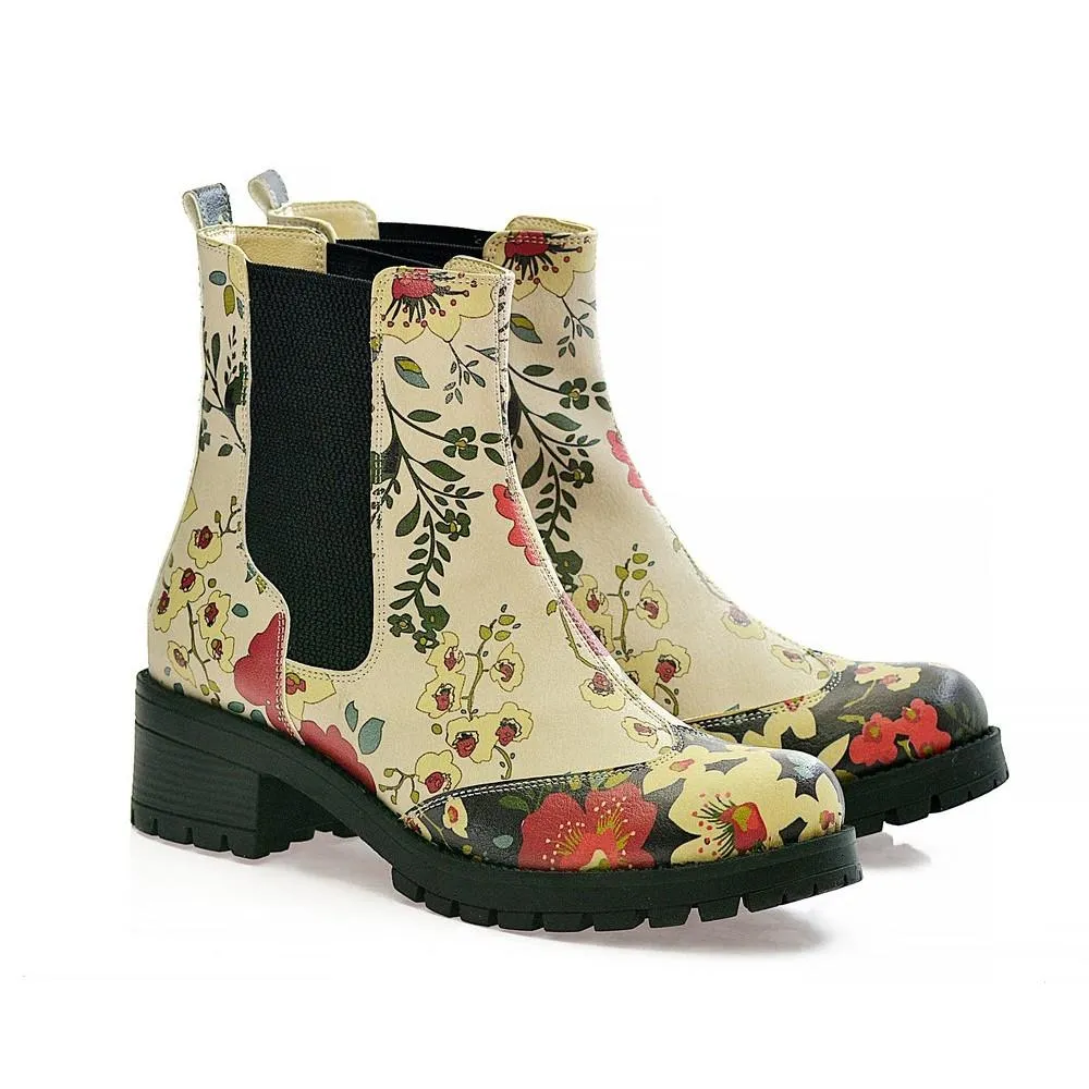 Flowers Short Boots LAS104