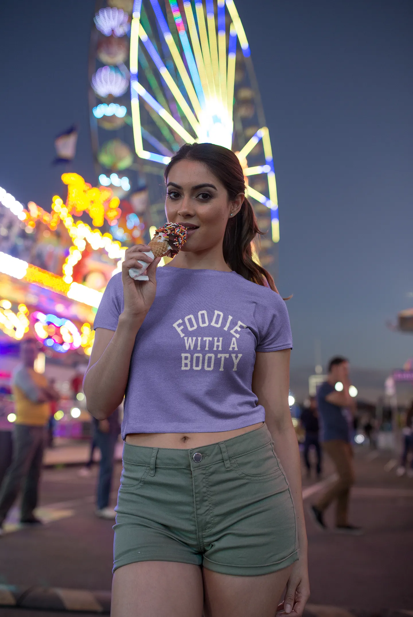 Foodie with a booty Crop Top