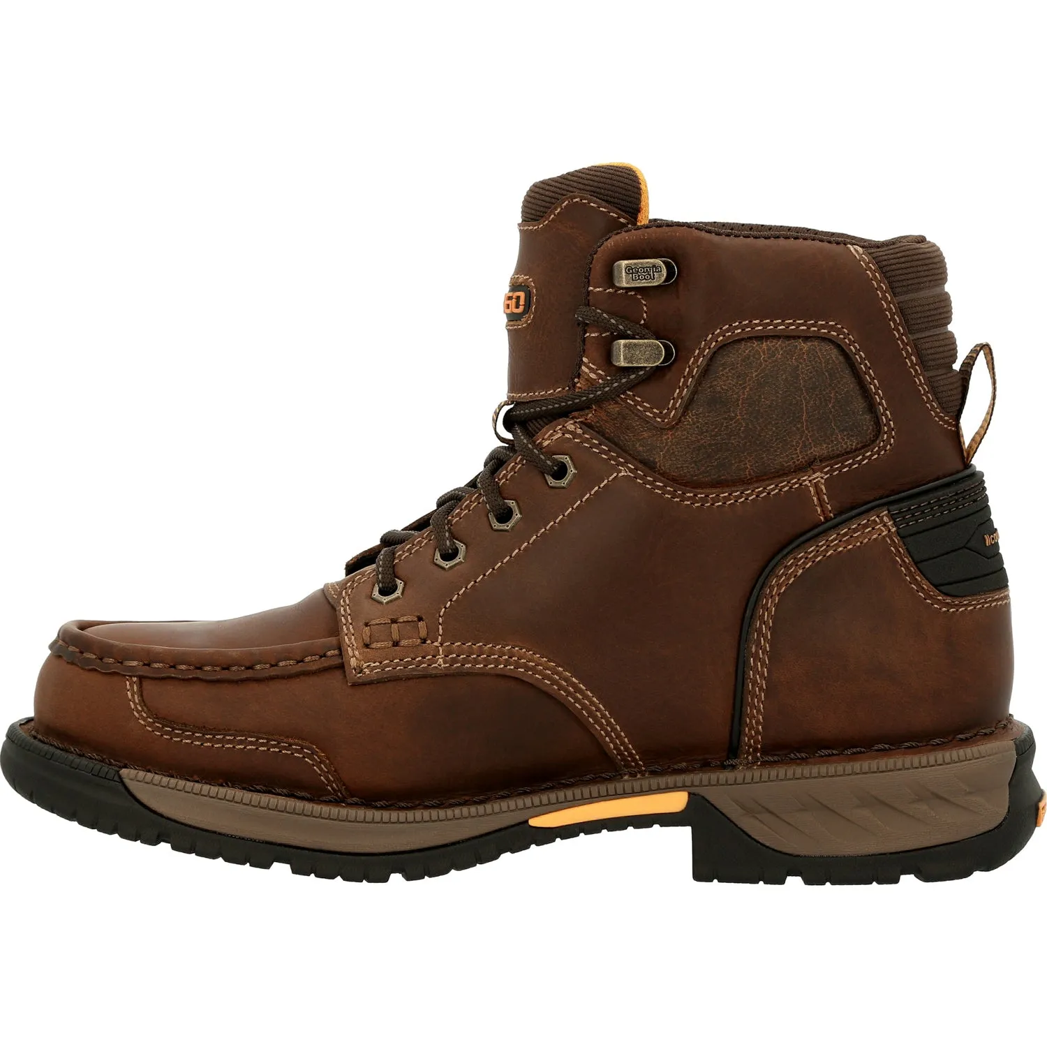 Georgia Mens Athens 360 Waterproof Brown Leather 6in Work Boots