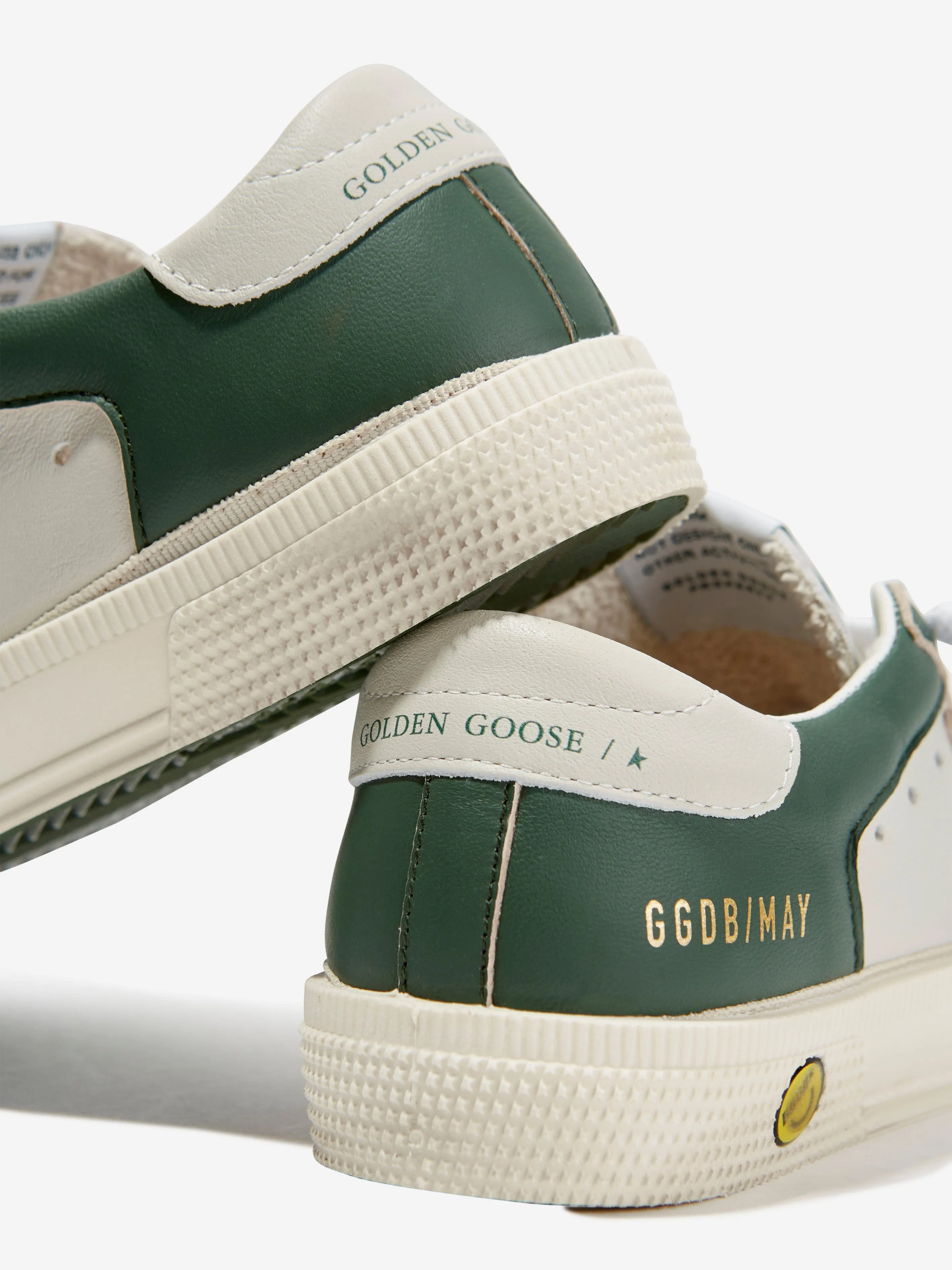 Golden Goose Kids Leather May Trainers in Green