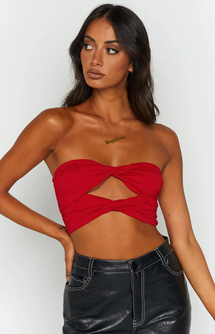 Havannah Red Bandeau Top