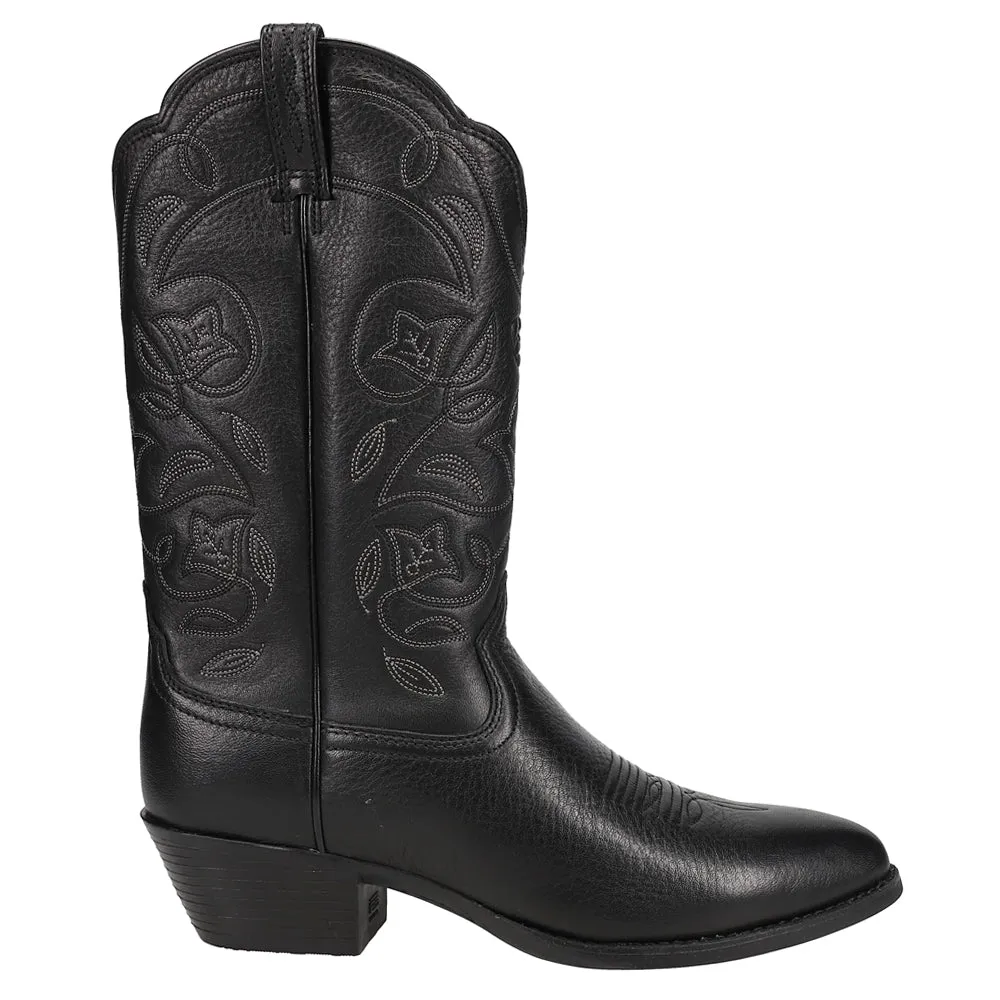 Heritage Embroidered Round Toe Cowboy Boots