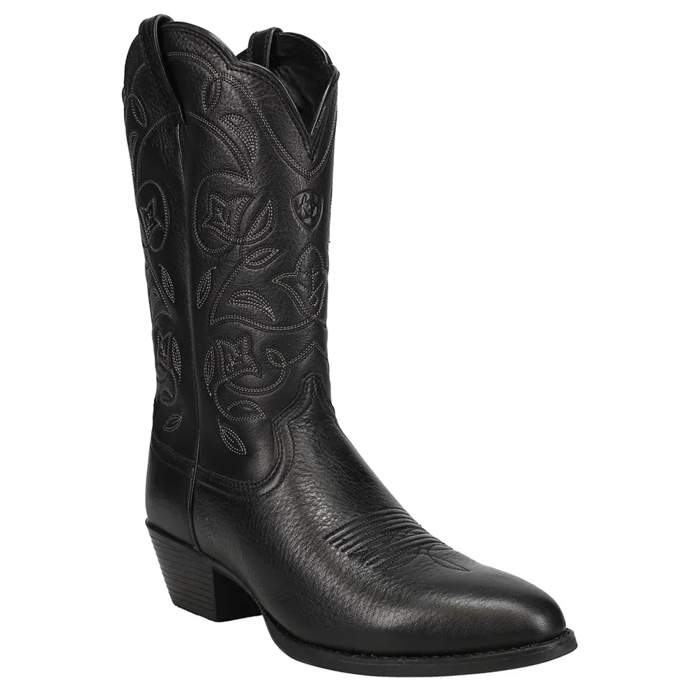 Heritage Embroidered Round Toe Cowboy Boots