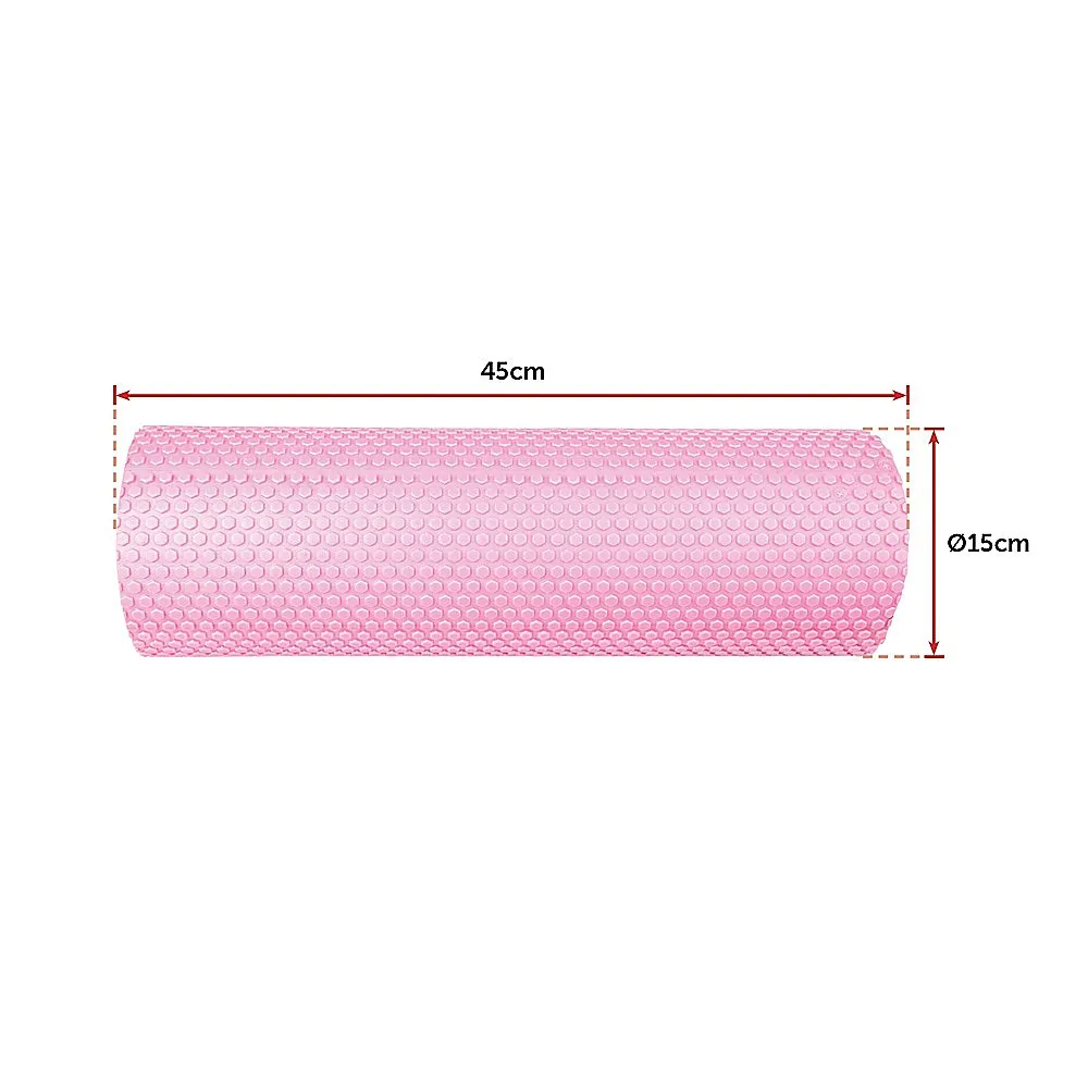 High-Density EVA Pink Foam Roller 45 x 15cm for Home, Gym, Massage