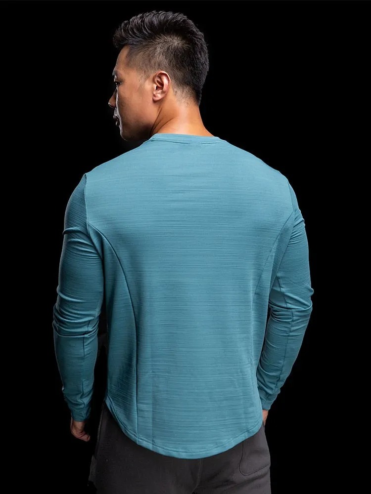 High Quality Men's Running Shirt Bodybuilding Sport T-Shirt Quick Dry Long Sleeve Compression Top Gym Fitness Tight Rashgard