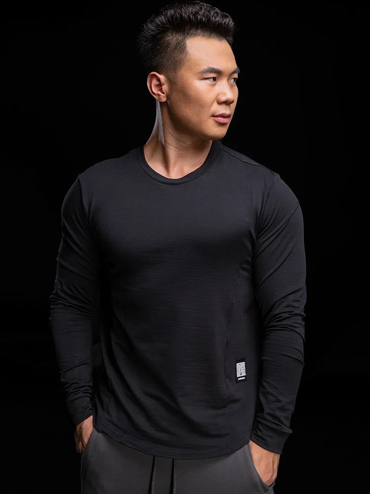 High Quality Men's Running Shirt Bodybuilding Sport T-Shirt Quick Dry Long Sleeve Compression Top Gym Fitness Tight Rashgard