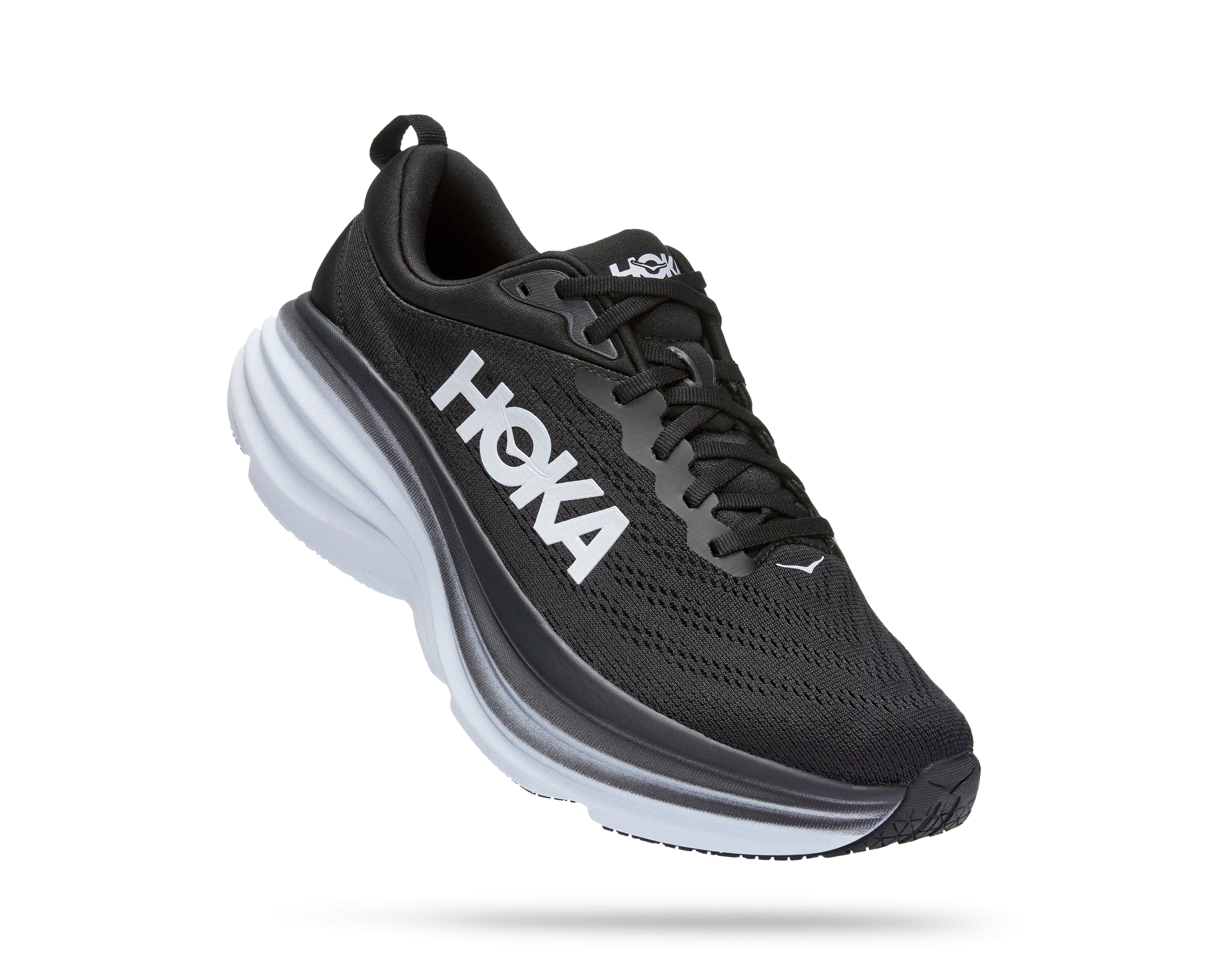 Hoka Mens Trainer Bondi 8 Black/White