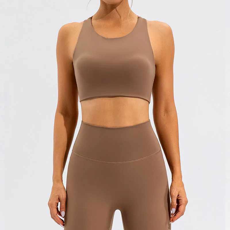 Hzori High Waist Slim Look Running Sports Back Shaping Workout Clothes Tight Nude Feel Yoga Clothes