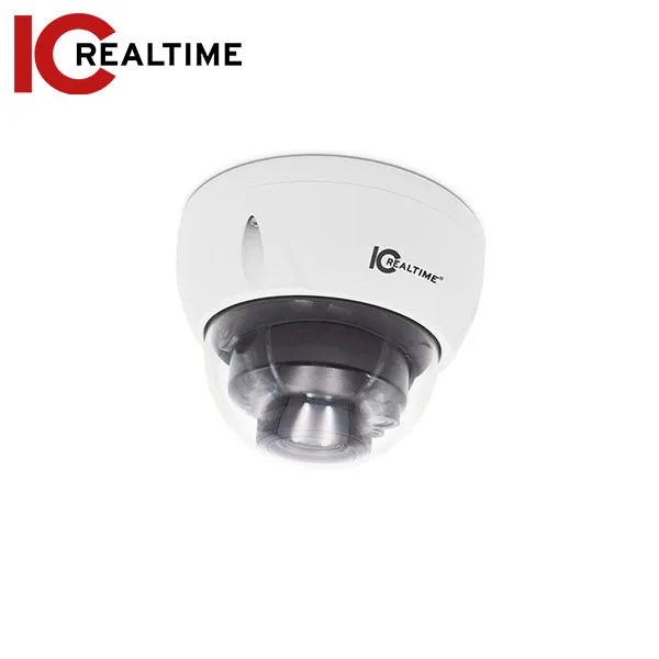 IC Realtime - HDMX-D50V-IR-DP1 / 5MP (16:9) HD-AVS Iindoor/Outdoor Mid Size Vandal Dome Camera / Varifocal 2.7-13.5mm Motorized Lens (31.4°–113°) / 98 Ft Smart IR