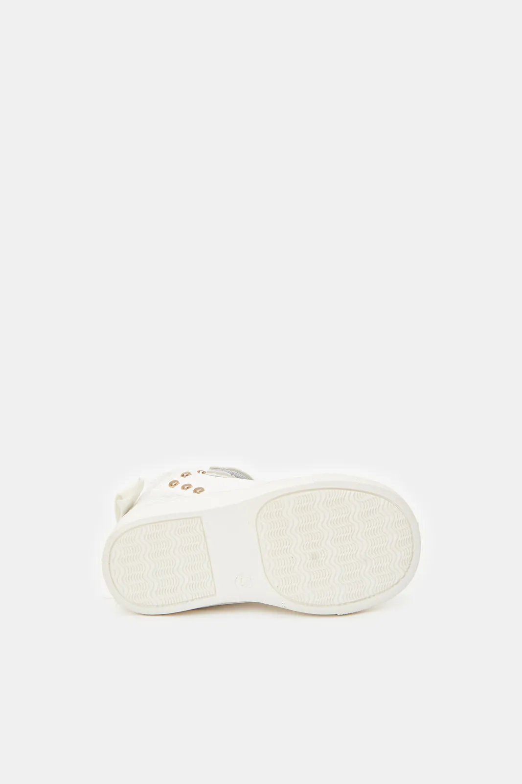 Infant White Bow Detail High-Top Sneakers