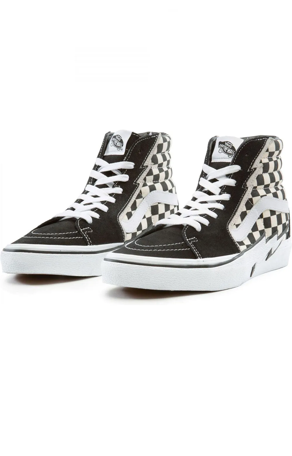 (JIVA04) Sk8-Hi Bolt Shoes - Black/White/Checkerboard