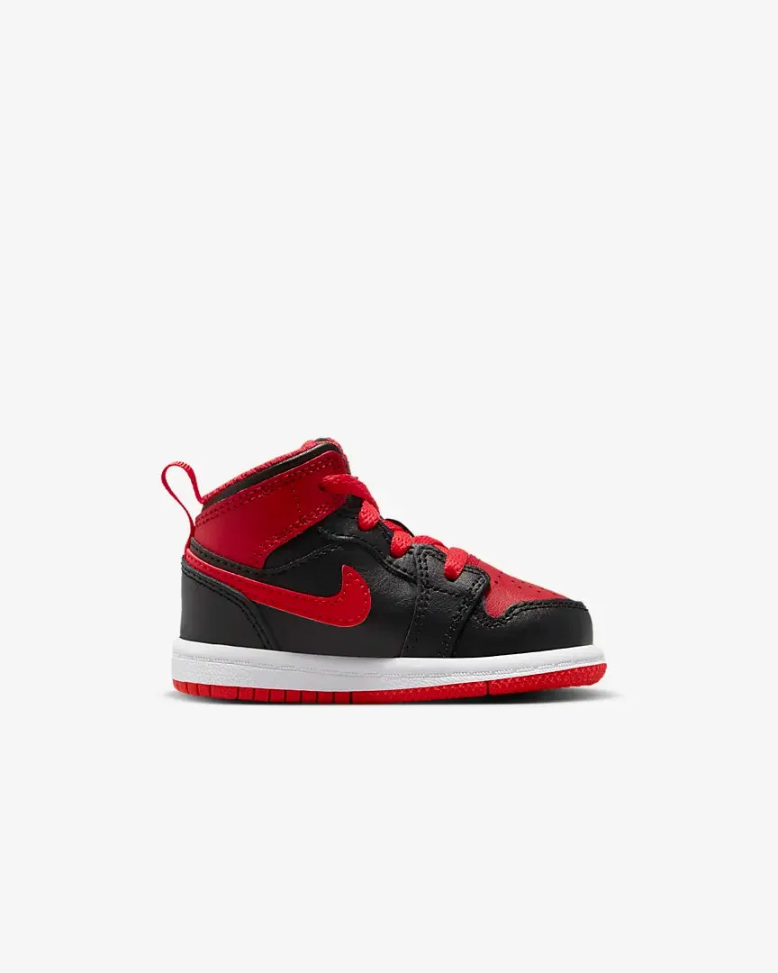 Jordan 1 Mid TD Black Fire Red White Toddler Sizes DQ8425-060