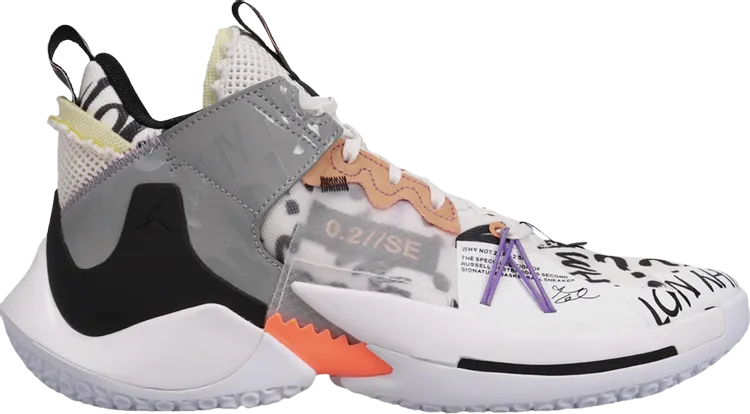 Jordan Why Not Zer0.2 SE PF Orange Pulse sneakers, white