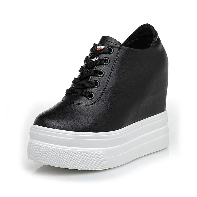 Joskaa 2024 New Black Wedge Platform Sneakers