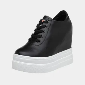 Joskaa 2024 New Black Wedge Platform Sneakers