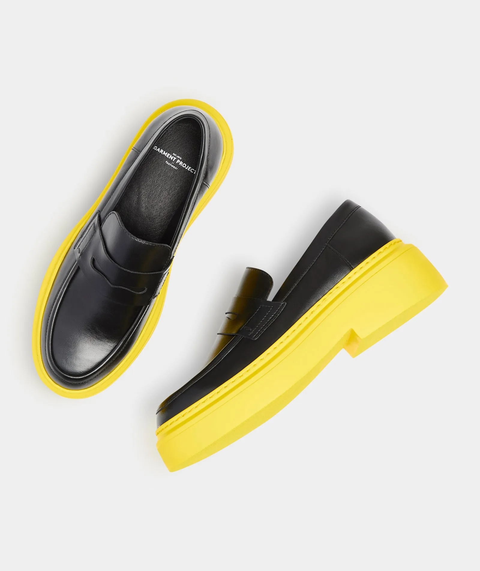 June Loafer - Black Leather / Yellow Sole