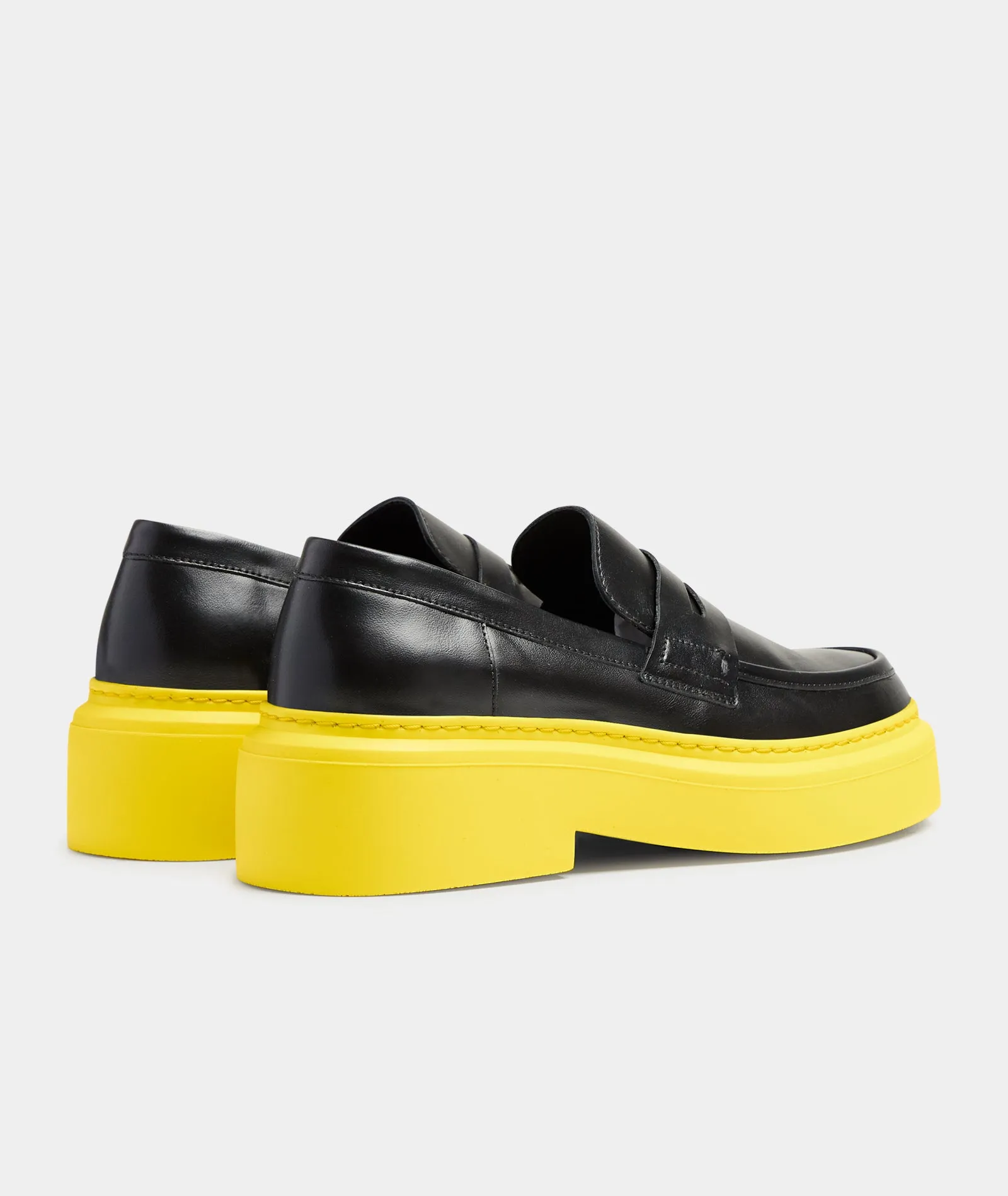 June Loafer - Black Leather / Yellow Sole