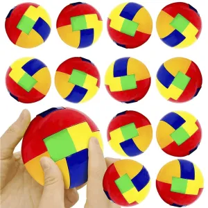 Kicko 3 Inch IQ Puzzle Ball - 12 Pc Brain Teaser Toy - Stimulator, Ideas, Class Activity