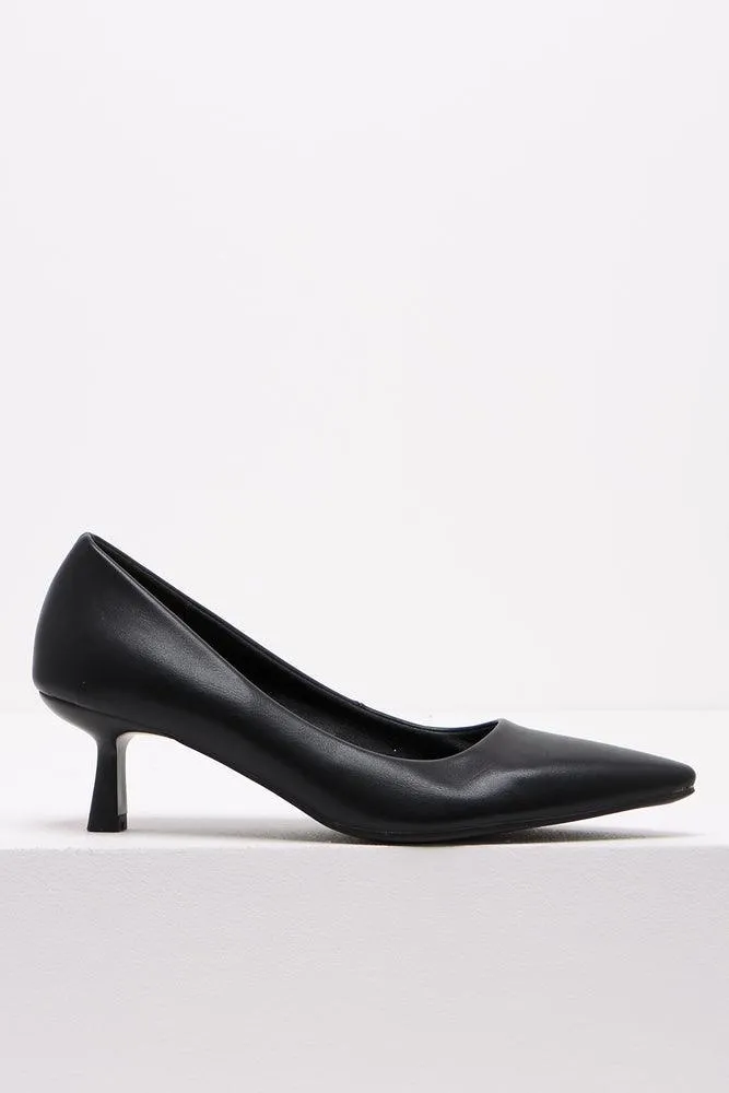 Kitten Heel Court Shoe Black