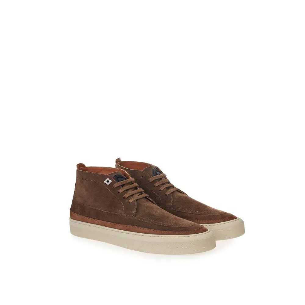 Lardini Elegant Suede Sneakers in Rich Brown