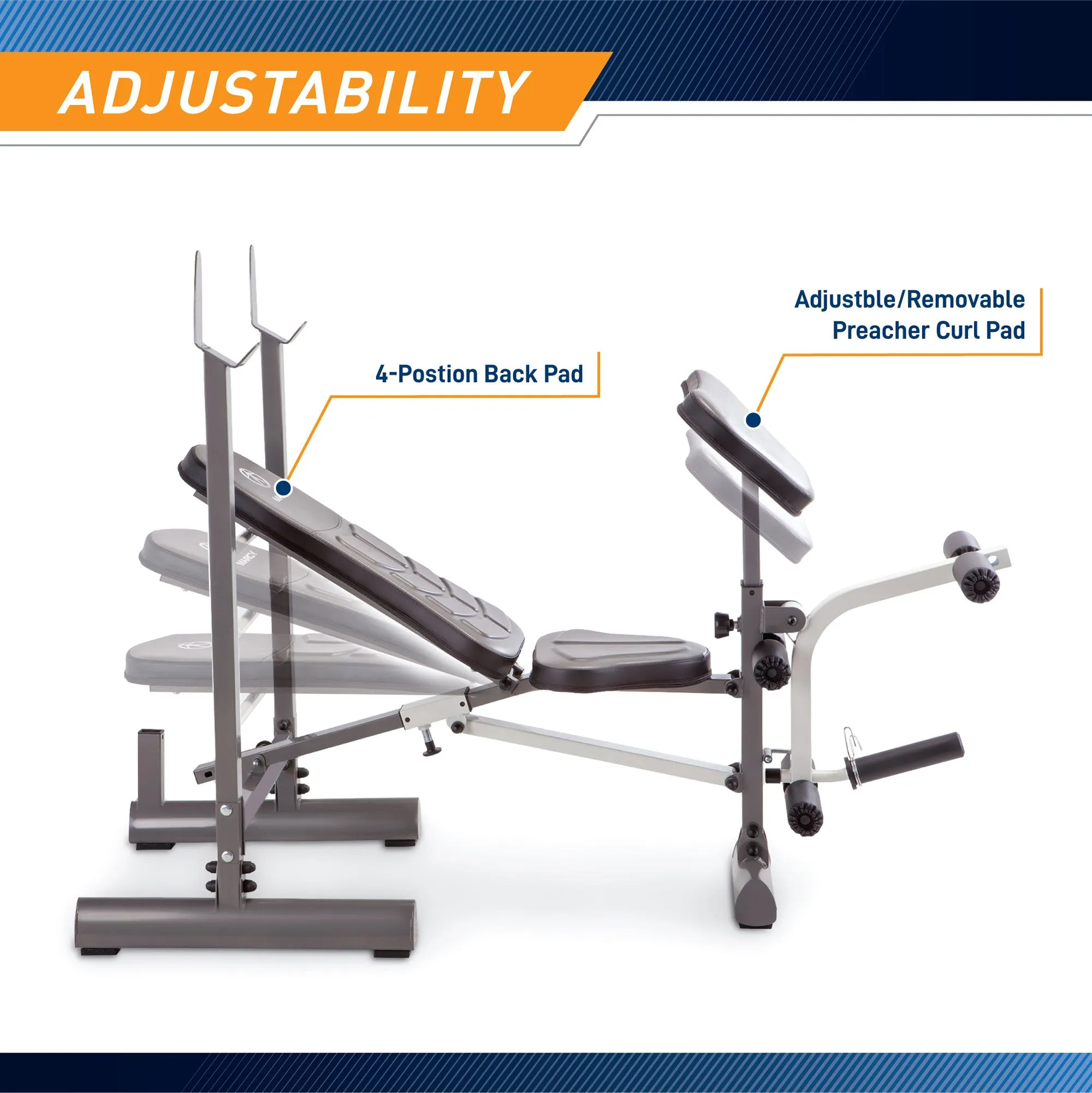 Marcy Folding Standard Weight Bench | MWB-20100