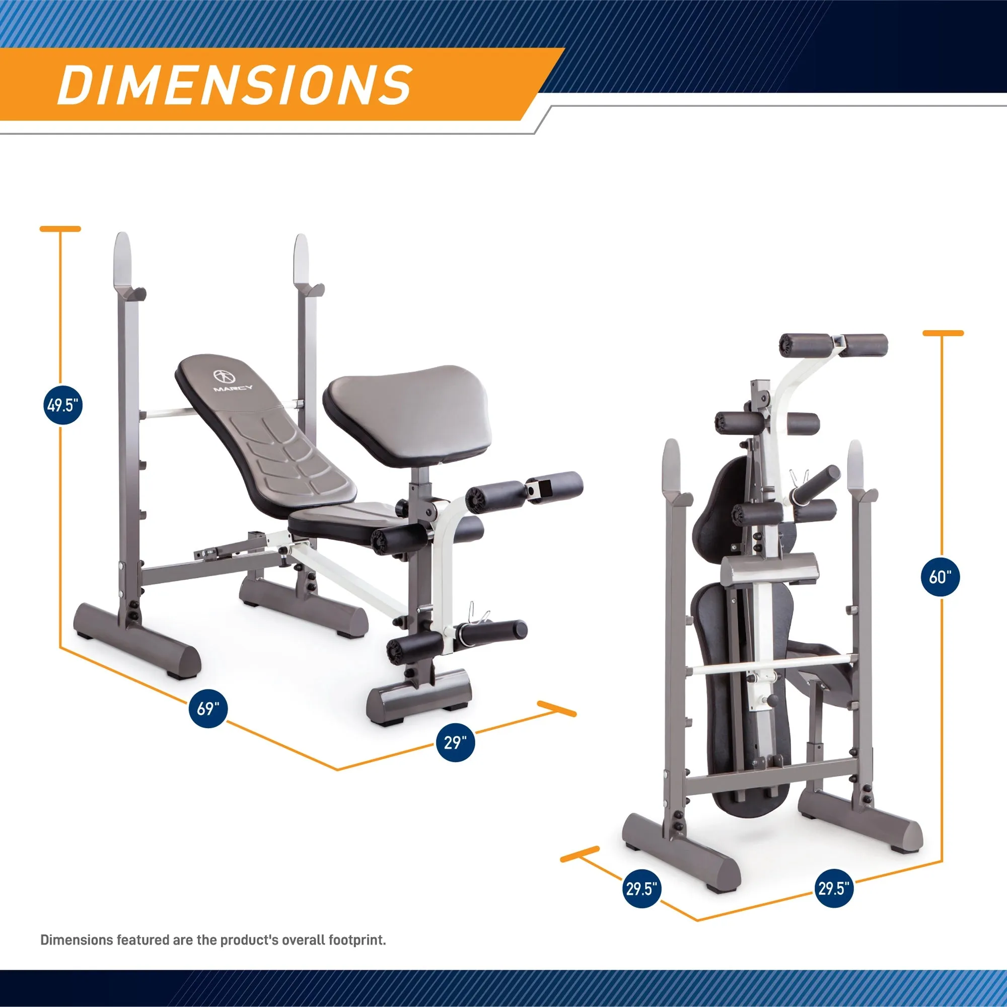 Marcy Folding Standard Weight Bench | MWB-20100