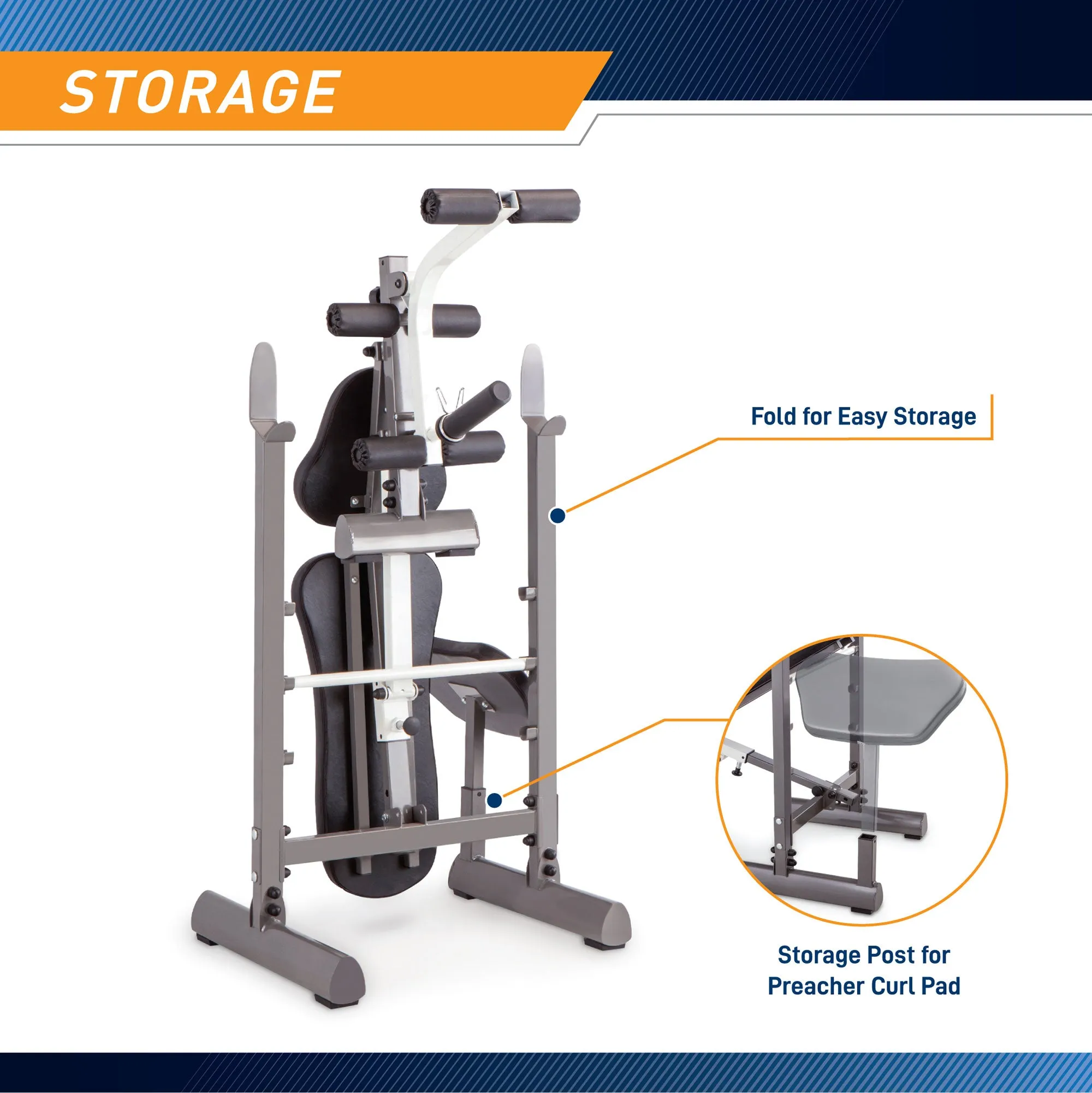 Marcy Folding Standard Weight Bench | MWB-20100