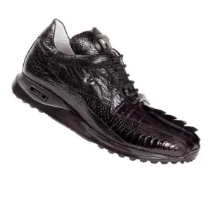 Mauri 8605 'Eye' Black Hornback Tail/Ostrich Leg Sneakers