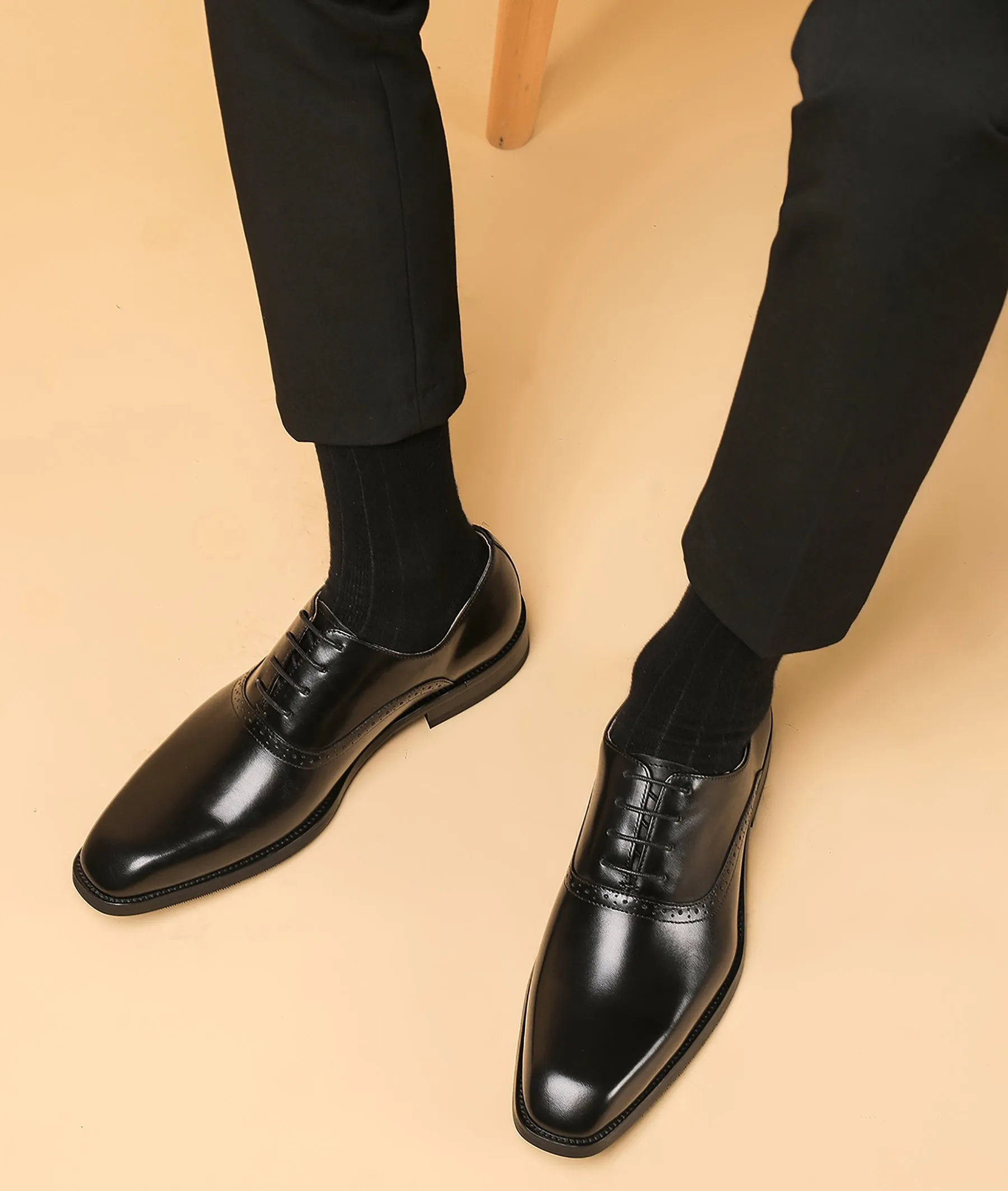 Men's Leather Brogues Formal Oxfords Shoes