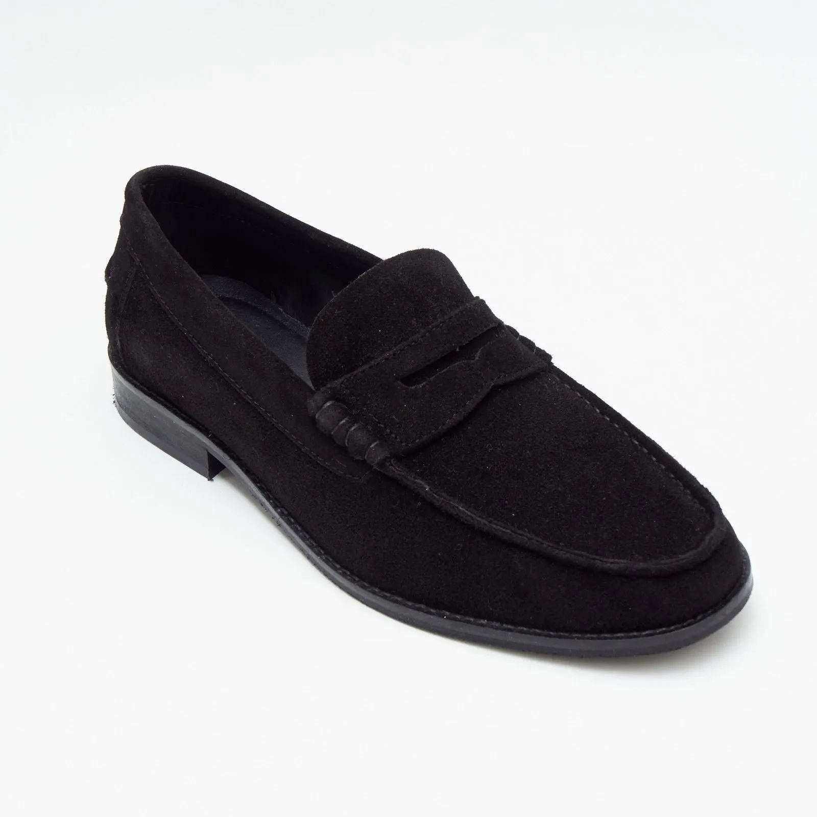 Mens Suede Casual Slip On Shoes - 17925_Black Suede