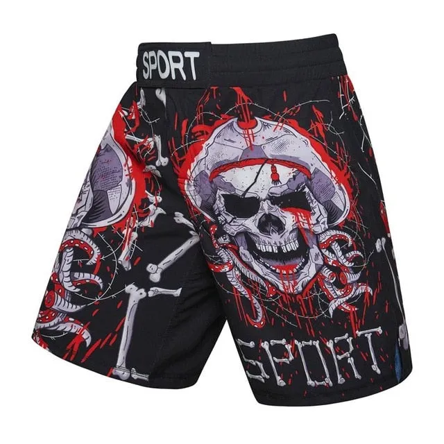 MMA Skull Printed Workout Quick Dry Set