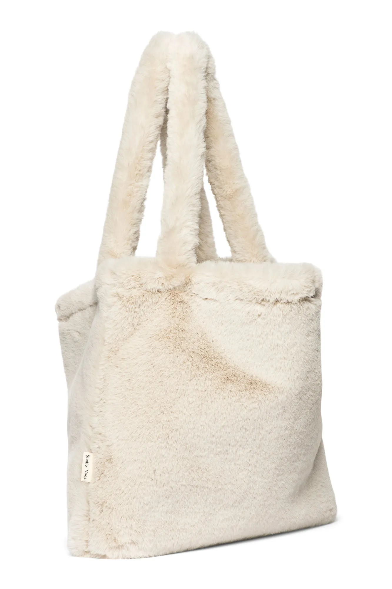 Neutral Faux Fur Mom Bag