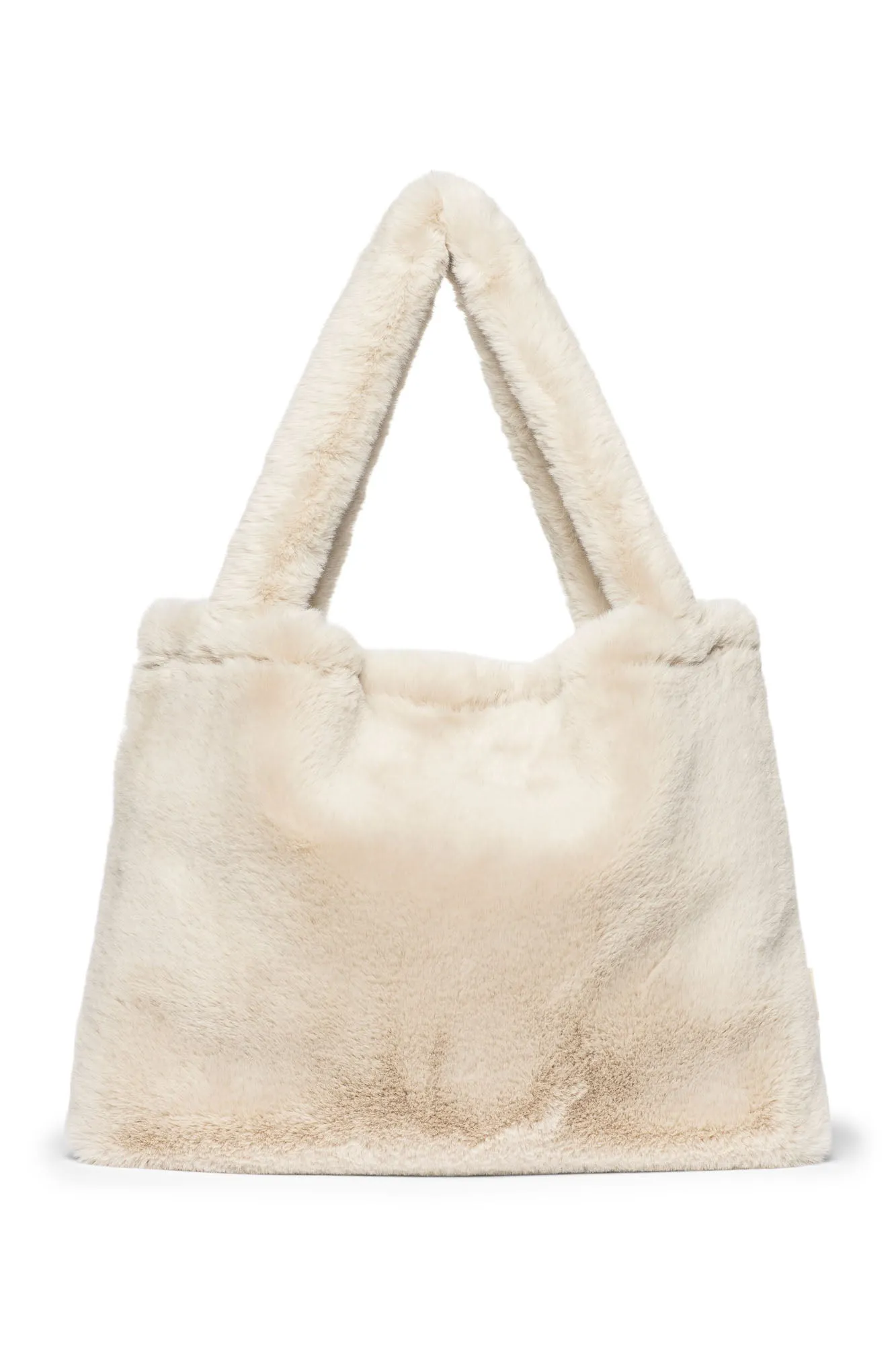 Neutral Faux Fur Mom Bag