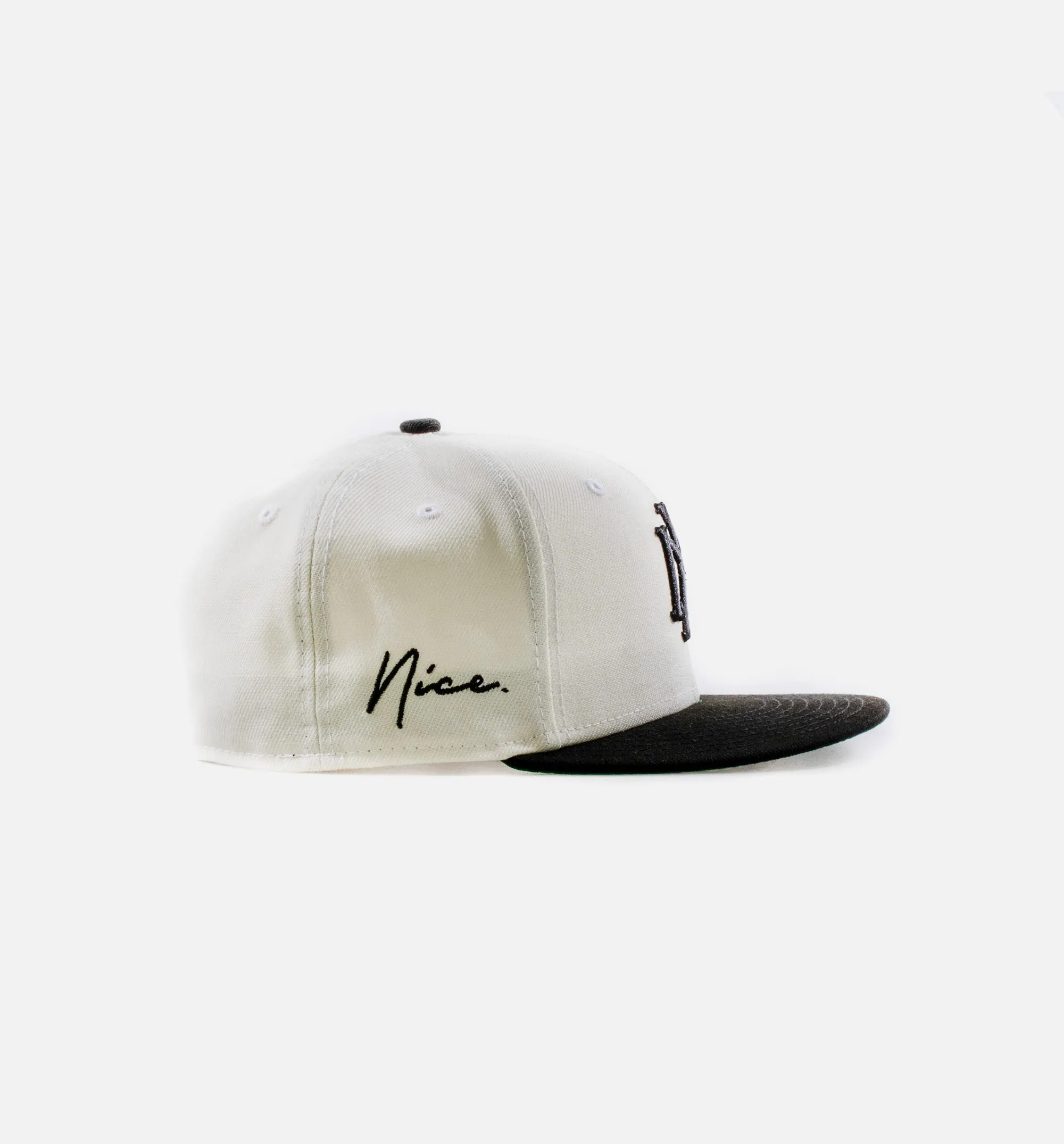 Nice Kicks Monogram 2Tone 5950 Mens Hat - Cream/White