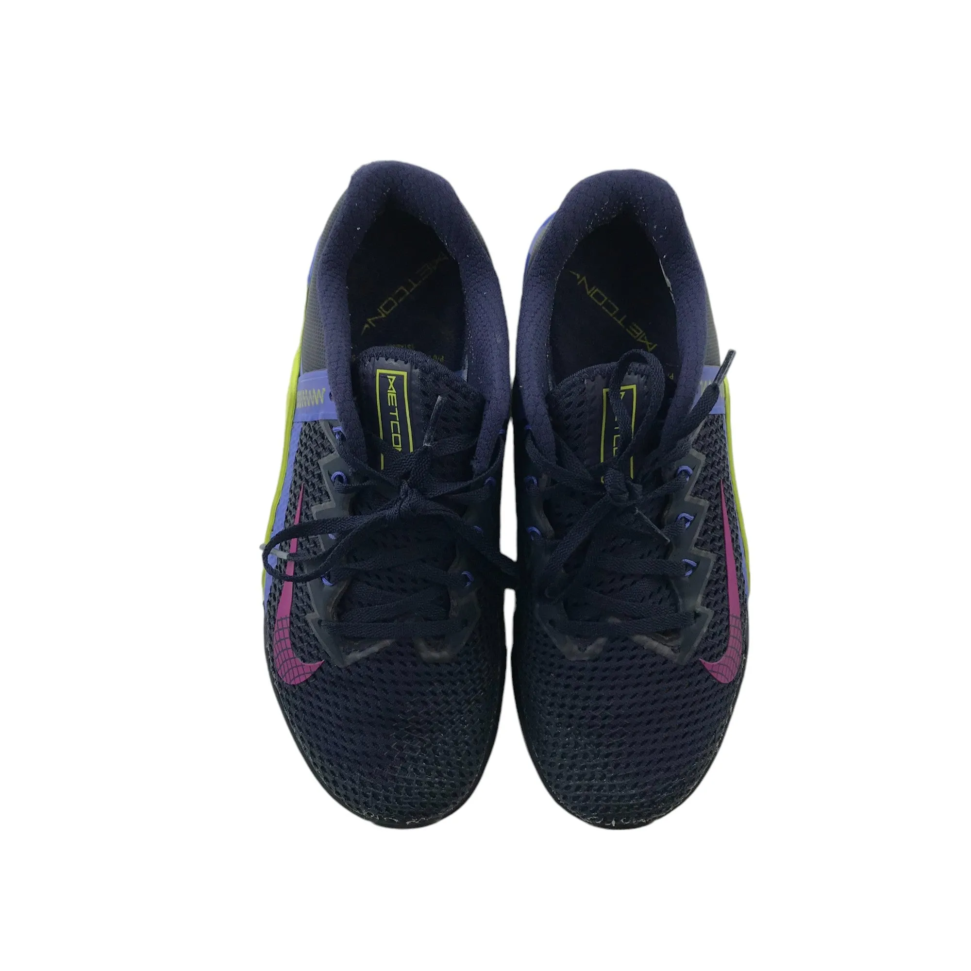 Nike Metcon 6 trainers shoe size UK 6.5 navy blue and purple with laces