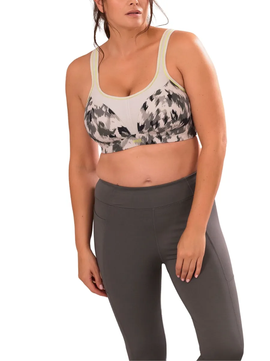 Non Wired Sports Bra - Grey Animal