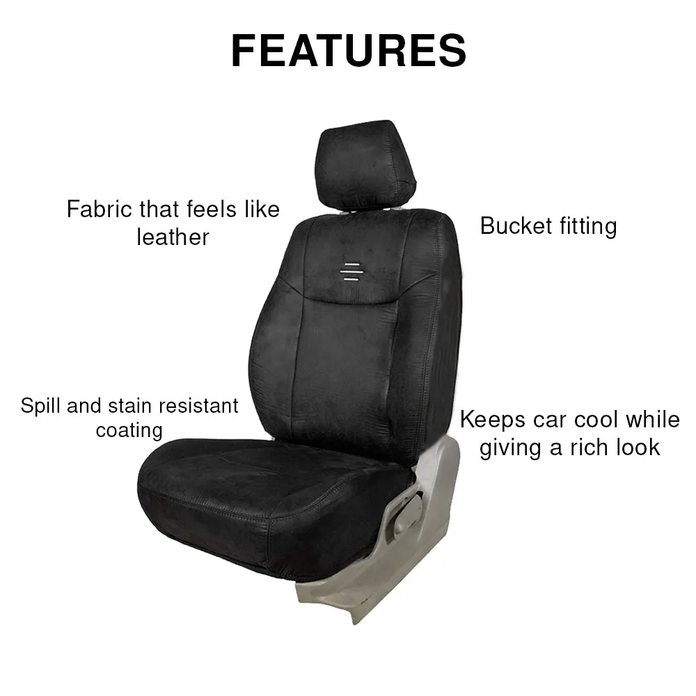 Nubuck Patina Leather Feel Fabric Car Seat Cover For Nissan Kicks
